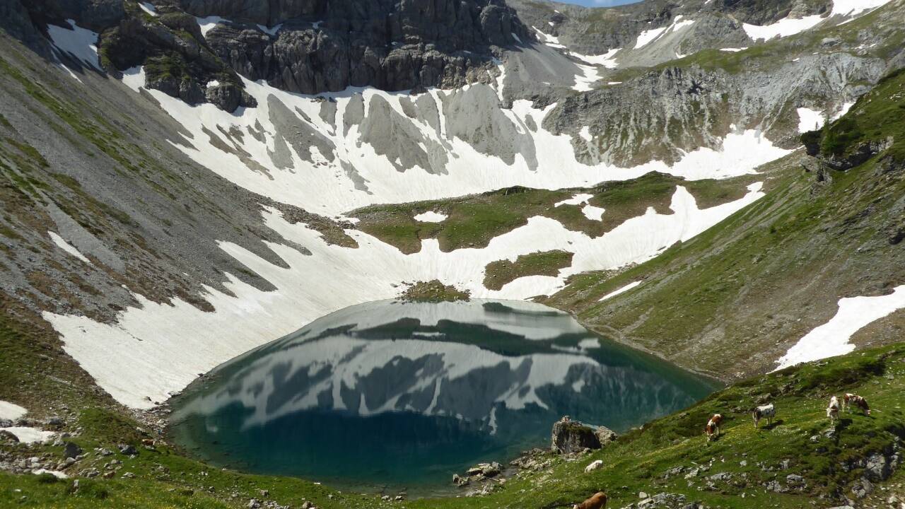 Der Wildsee (1924 m) hat einen unterirdischen Abfluss. Der Wildsee (1924 m) hat einen unterirdischen Abfluss.