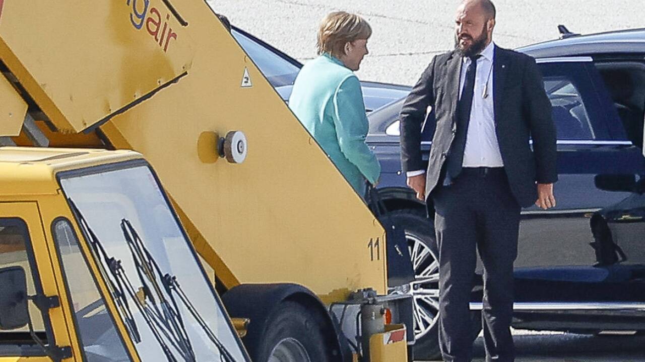 Bundeskanzlerin Angela Merkel landete am Vormittag in Salzburg.  