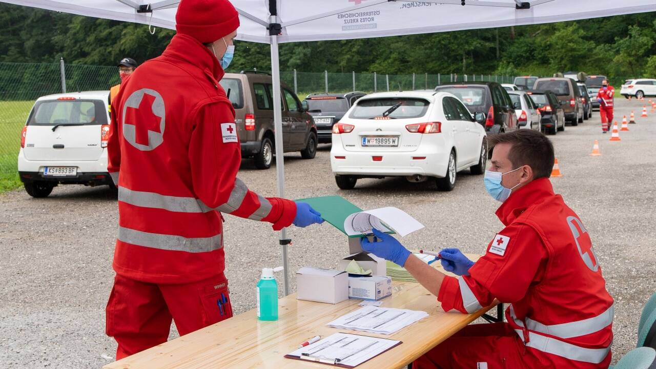 An der Teststation des Roten Kreuzes herrschte reger Andrang. 