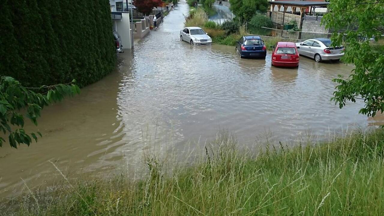 Die Unwetter führten - wie hier in Neunkirchen - zu Überschwemmungen 