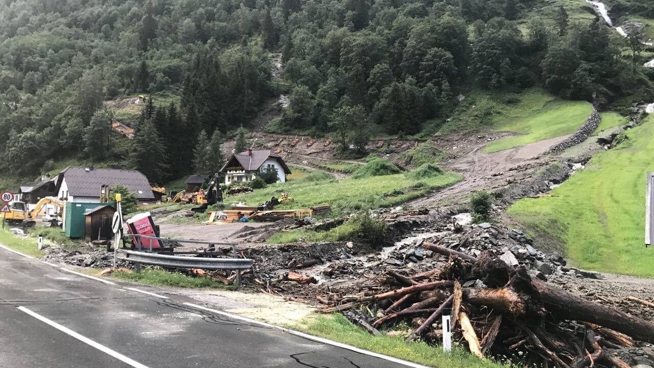 Unwetterschäden in Muhr im Lungau. 