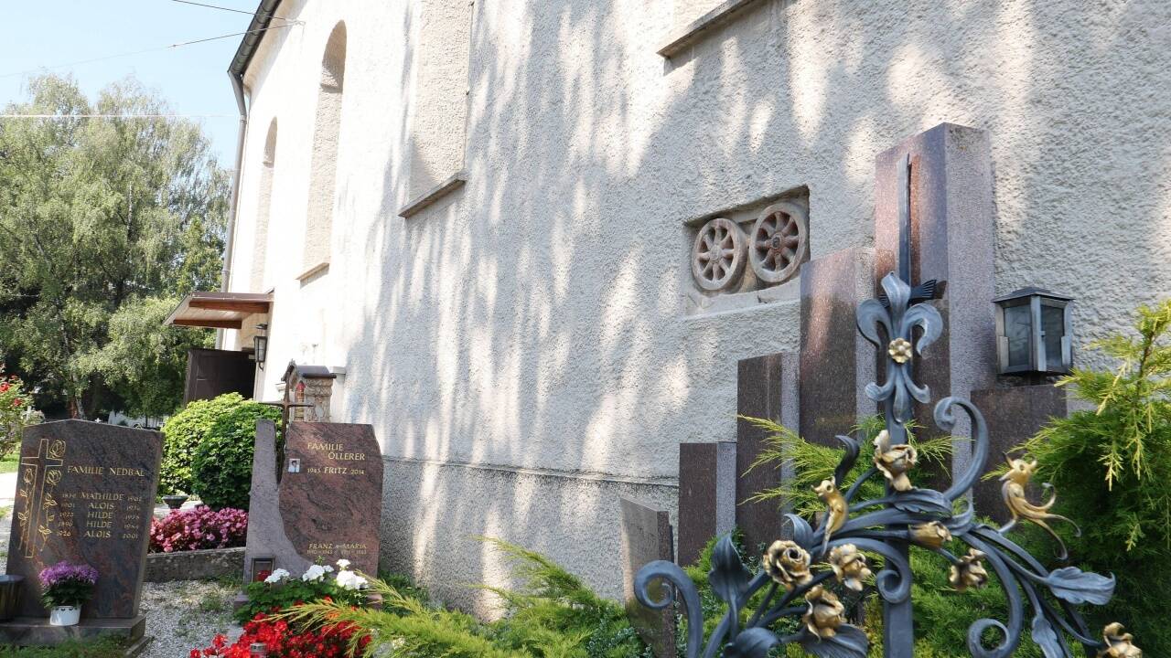 Der Radstein aus der Römerzeit in Salzburg-Maxglan.  