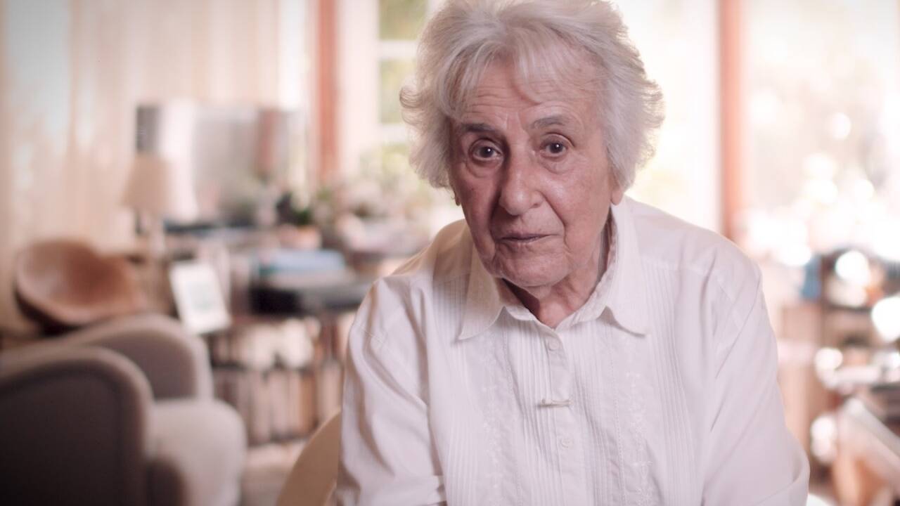 Anita Lasker-Wallfisch im Videostill ihrer „Rede über das Jahrhundert“. 