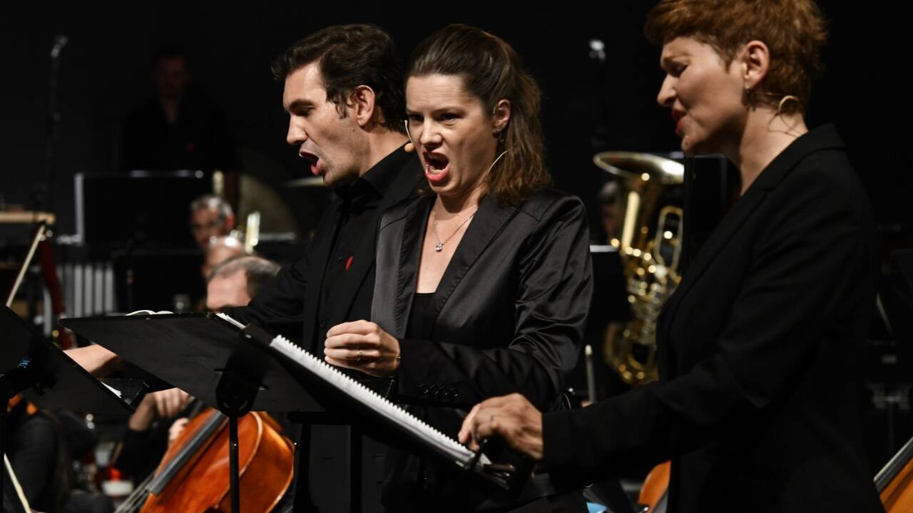Gesangssolisten Klemens Sander, Katharina Magiera und Michaela Selinger 