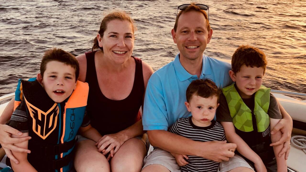 Trump-Anhänger Mark Griswold mit seiner Familie.  