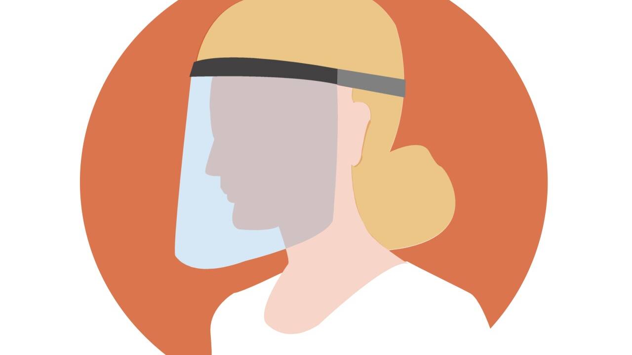 Ventilmasken und Visiere halten Tröpchen nicht auf, wie Forscher nun herausfanden. 