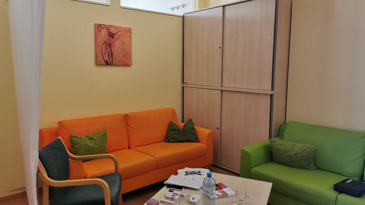 Der Wartebereich im Gynmed-Ambulatorium.  