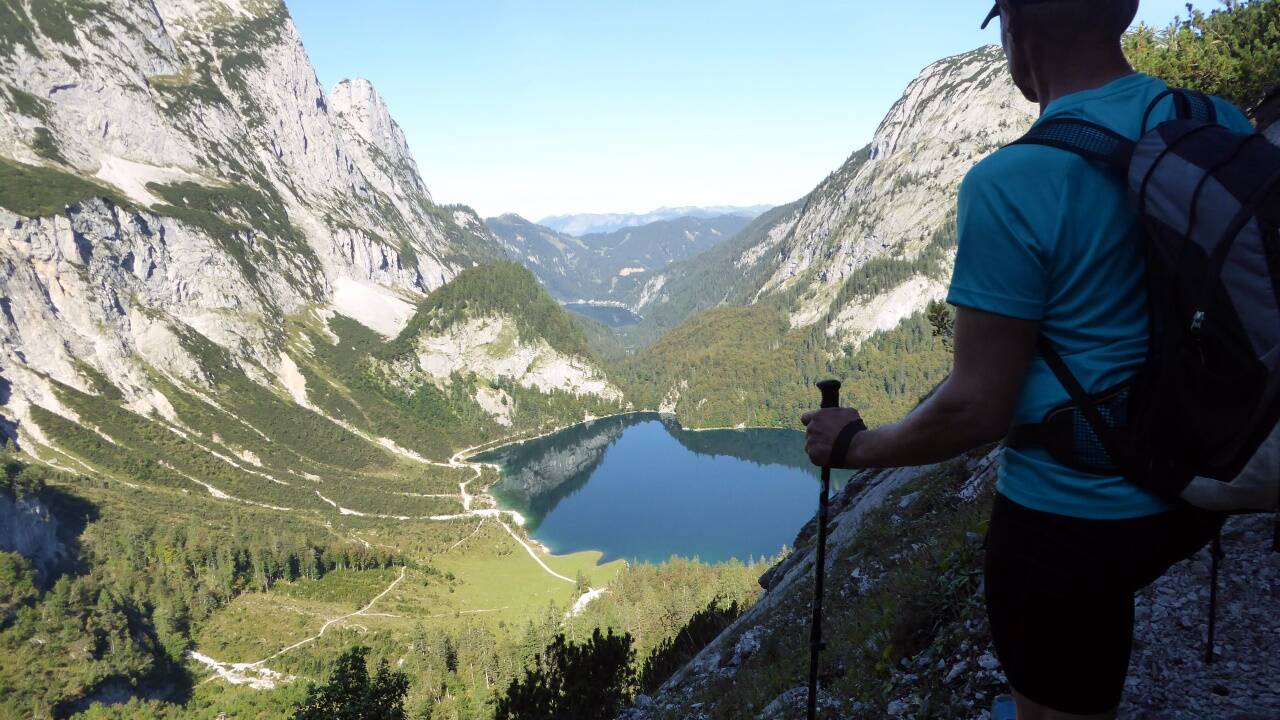 Der Blick auf die Gosauseen. 