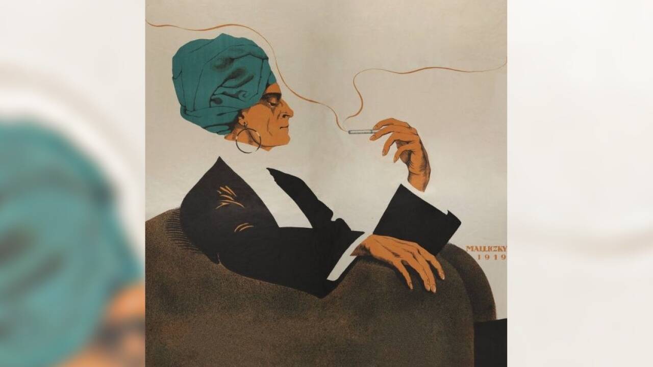 Mara Schrötter-Malliczky, Plakat „Mirus. Antinikotin“ (überarbeitet), 1919 