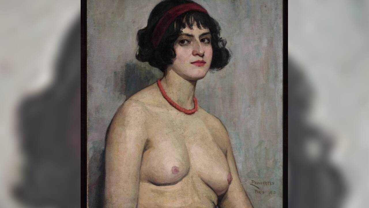 Emmy Paungarten, „Selbstporträt als Halbakt“, 1912 