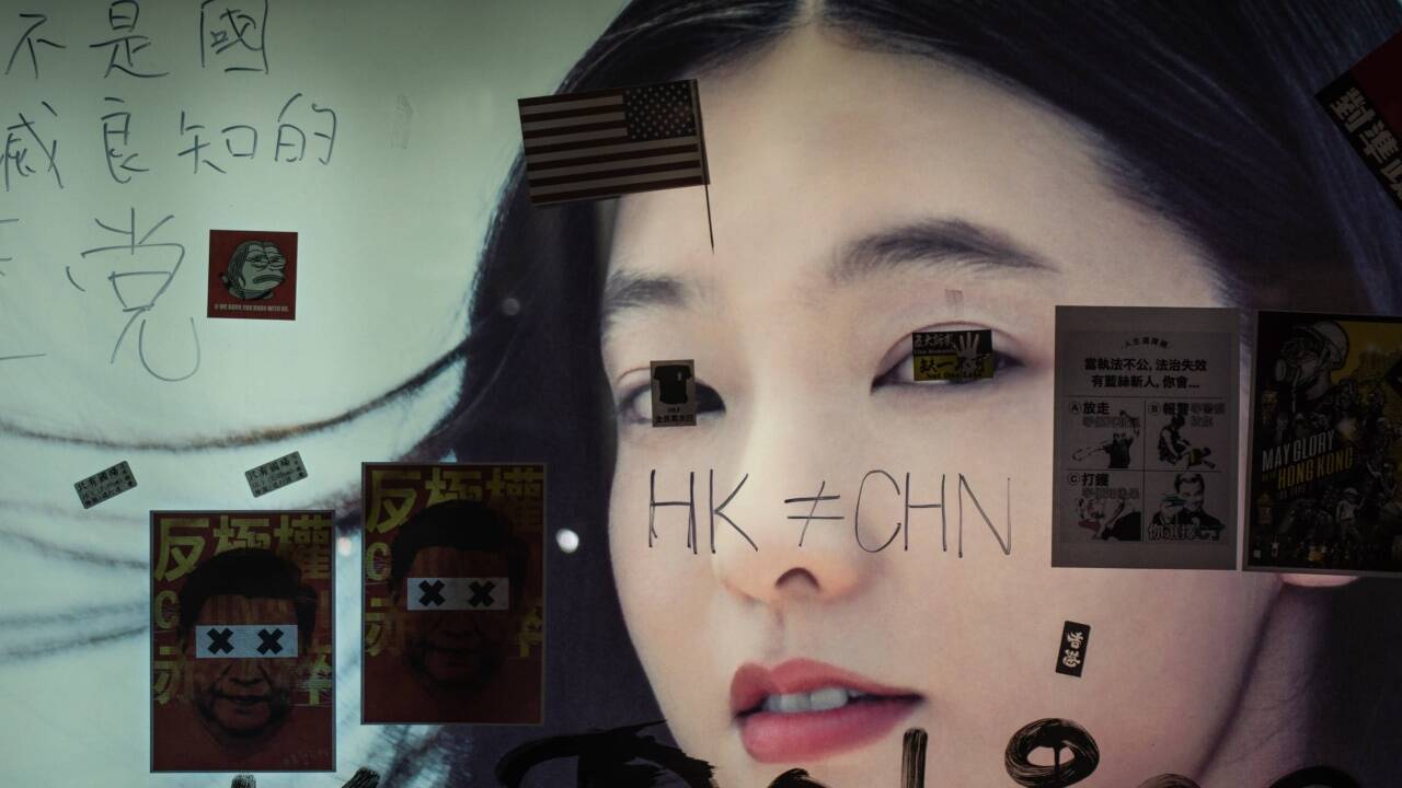 Hongkong ist nicht China, will dieses Grafitto ausdrücken.  Hongkong ist nicht China, will dieses Grafitto ausdrücken.