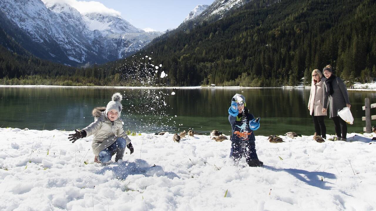 Kinder (hier am Jägersee in Kleinarl) hatten Spaß im Schnee. Kinder (hier am Jägersee in Kleinarl) hatten Spaß im Schnee.