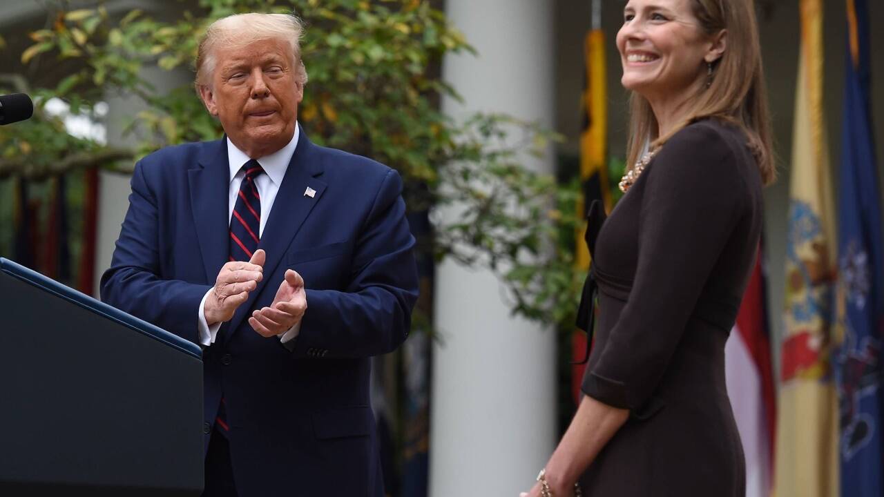 US-Präsident Donald Trump gab die Nominierung von Amy Coney Barrett für den Supreme Court im Rosengarten des Weißen Hauses bekannt.  