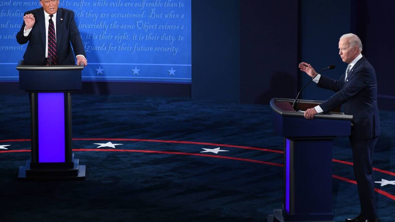 Große Gesten – die TV-Debatte zwischen Amtsinhaber Donald Trump und Herausforderer Joe Biden. 