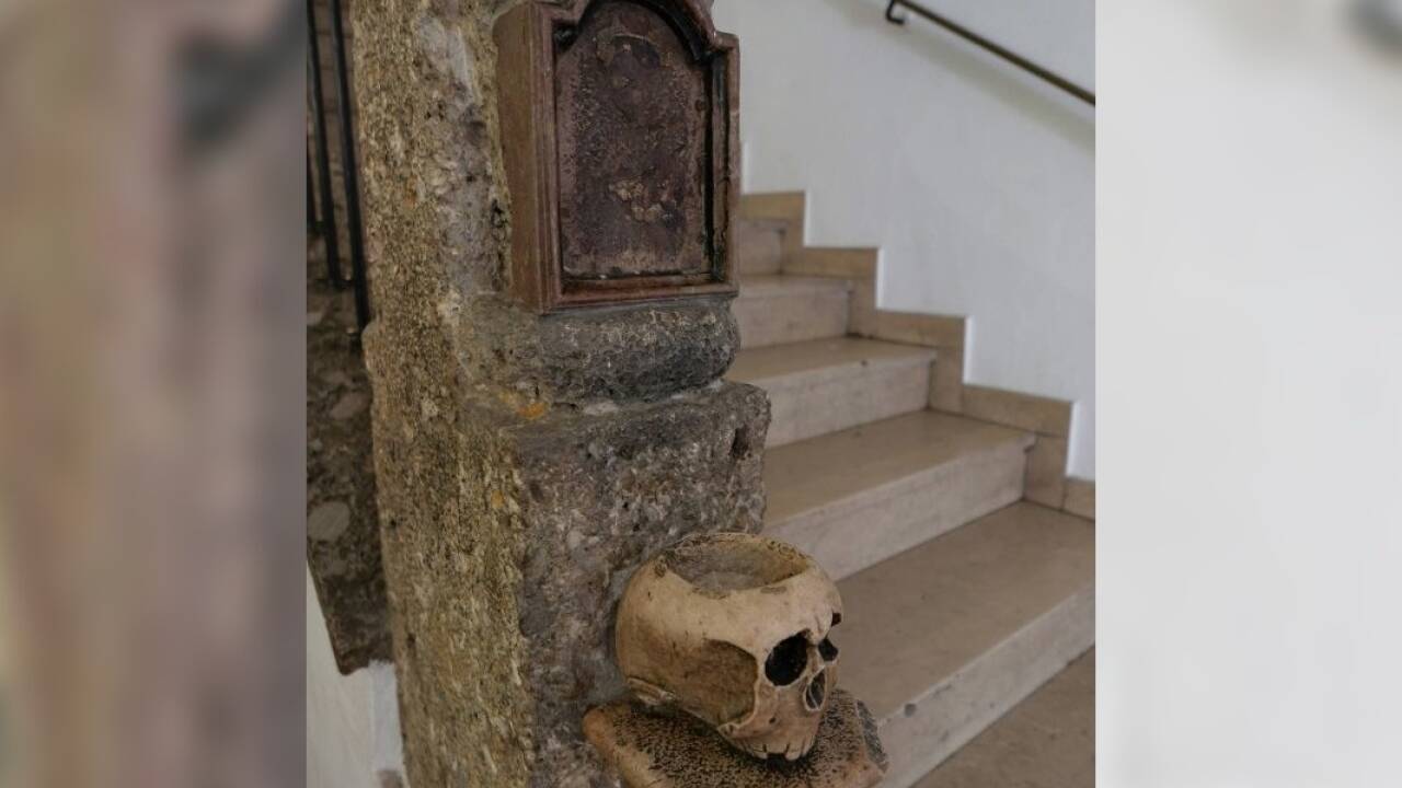 Ein ungewöhnlicher Blickfang im Stiegenhaus.  
