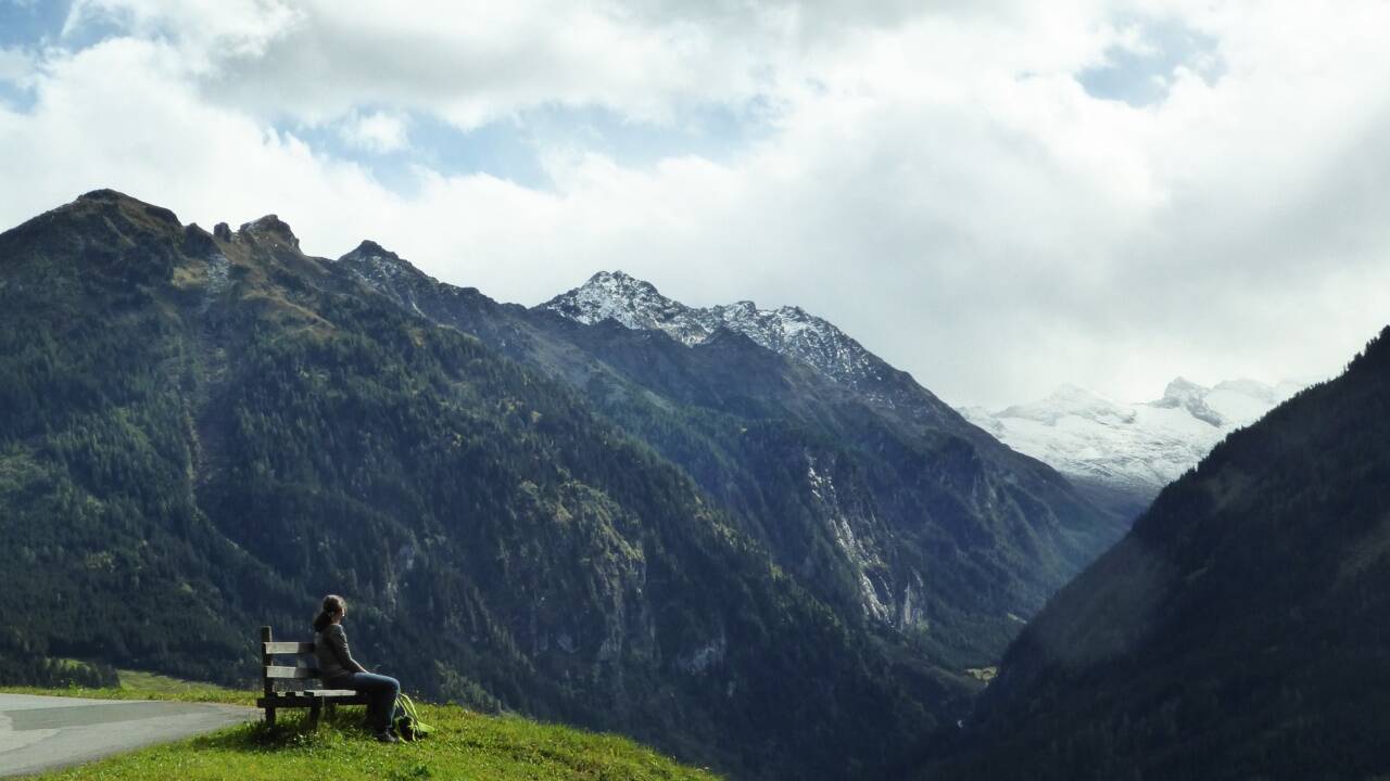 Am Weg nach Bramberg. Richtung Süden öffnet sich das Habachtal.  