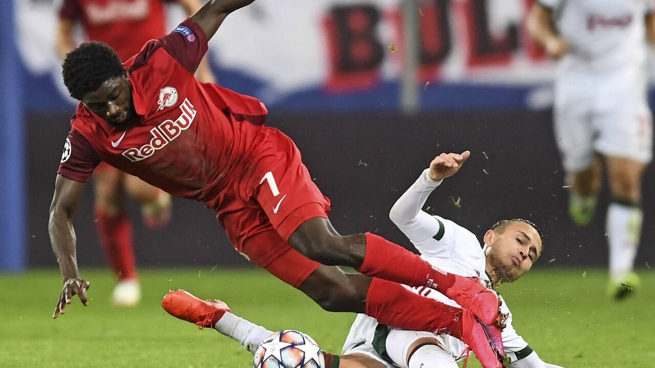 Salzburgs Sekou Koita konnte sich gegen Lok Moskau nur ganz selten entscheidend durchsetzen. 