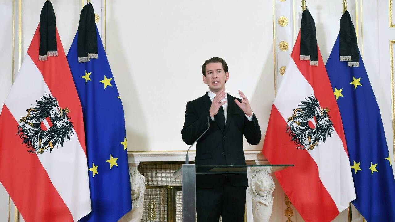 Bundeskanzler Sebastian Kurz bei seiner Rede am 3. November in Wien.  