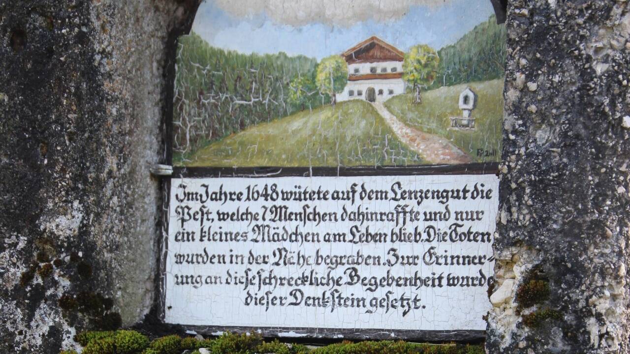 Pest-Marterl beim Lenzenbauer in Au bei Lofer.  