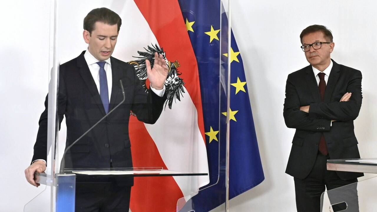 Die Bundesregierung um Sebastian Kurz verlautbarte die Maßnahmen. Die Bundesregierung um Sebastian Kurz verlautbarte die Maßnahmen.