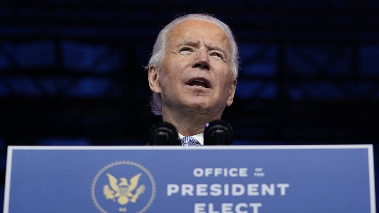 Wahlsieger Joe Biden am 24. November in Wilmington (Delaware). Wahlsieger Joe Biden am 24. November in Wilmington (Delaware).