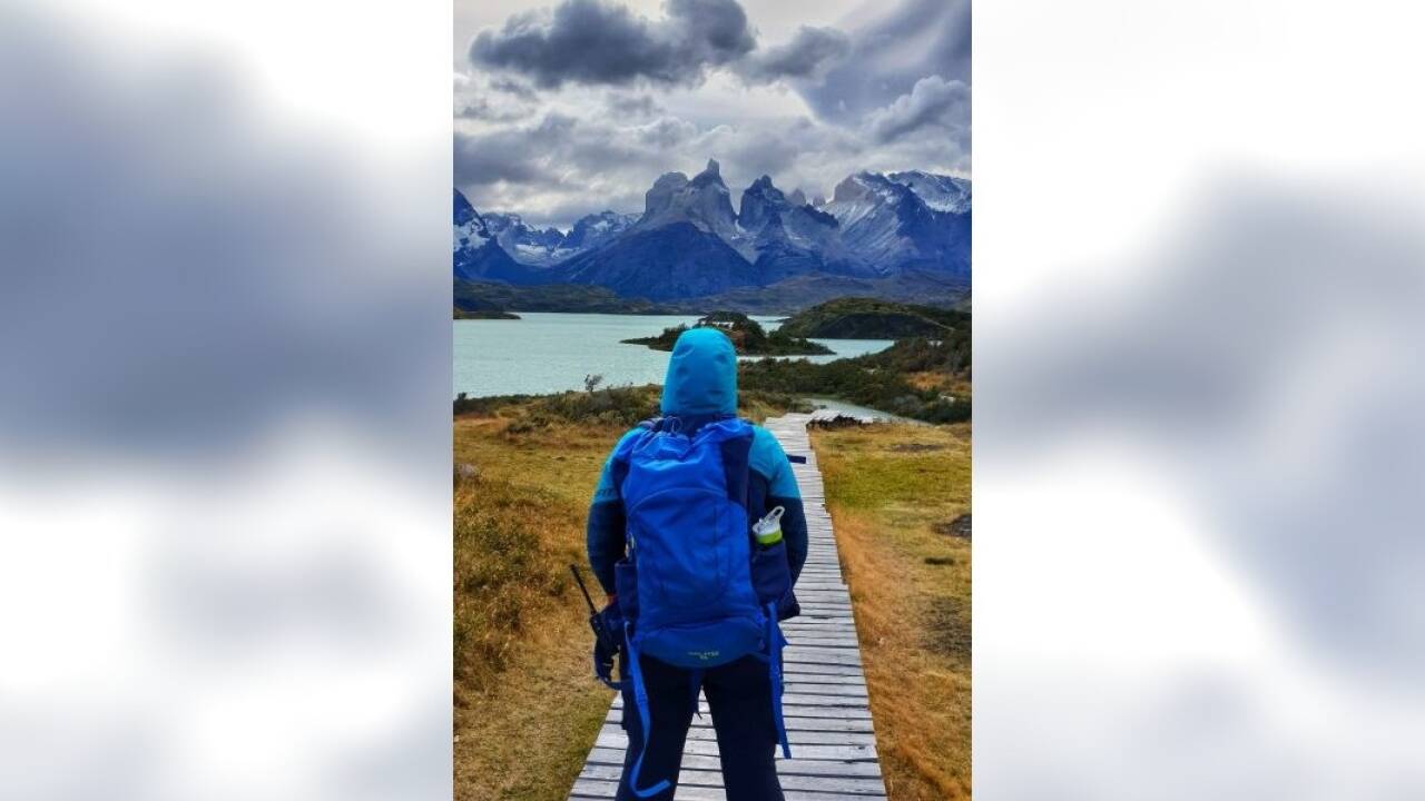Der Blick auf die Cuernos del Paine. 