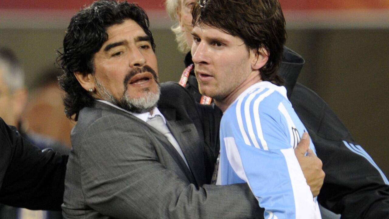 Kein Traumduo: Teamchef Maradona scheiterte mit Lionel Messi.  