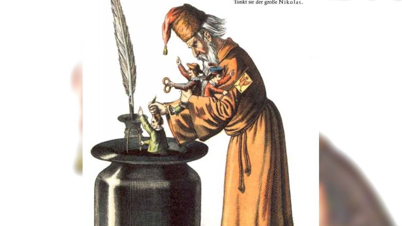 Schon im „Struwwelpeter“ (1844) steckt der Nikolaus die bösen Buben ins Tintenfass. Schon im „Struwwelpeter“ (1844) steckt der Nikolaus die bösen Buben ins Tintenfass.