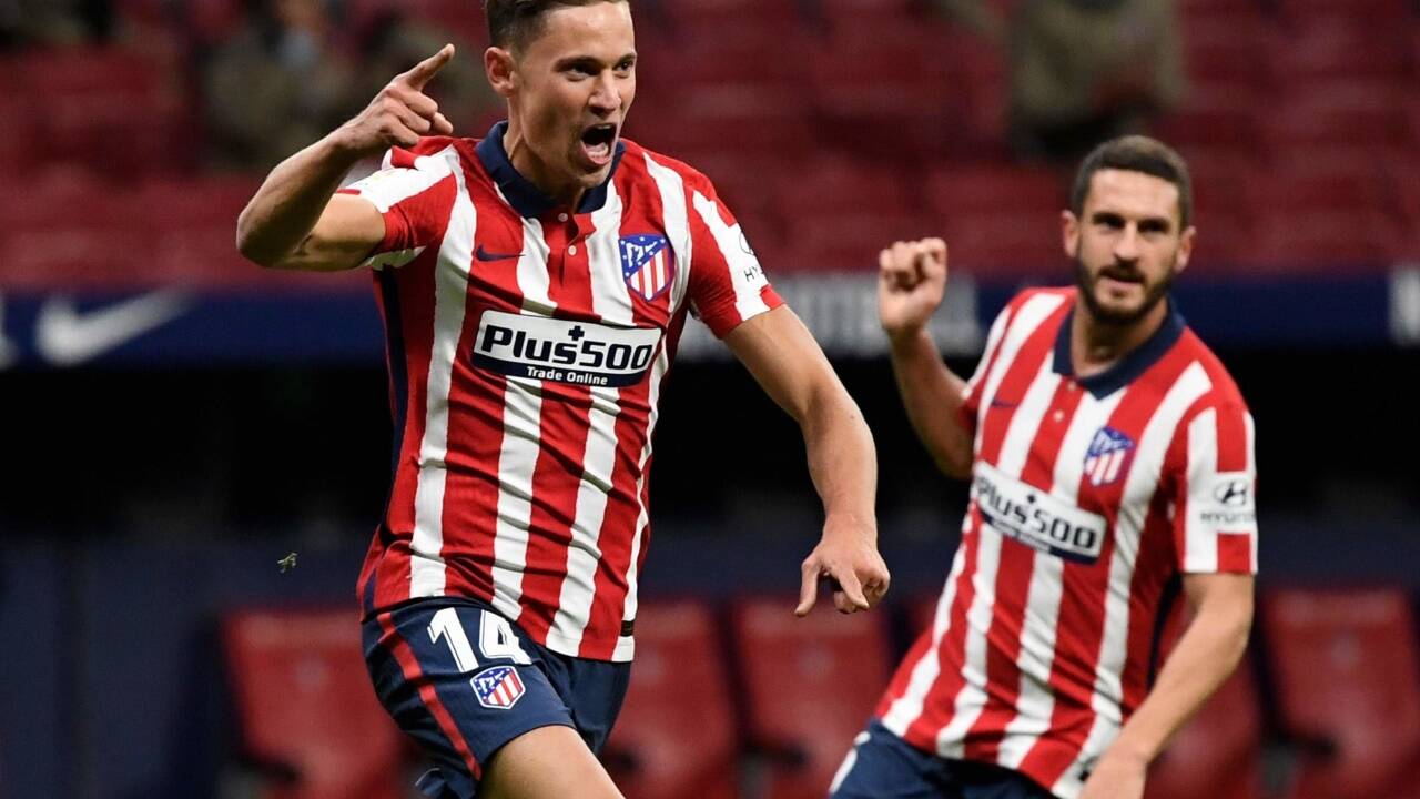 Marcos Llorente schoss Atletico Madrid am Samstag an die Tabellenspitze.  Marcos Llorente schoss Atletico Madrid am Samstag an die Tabellenspitze.