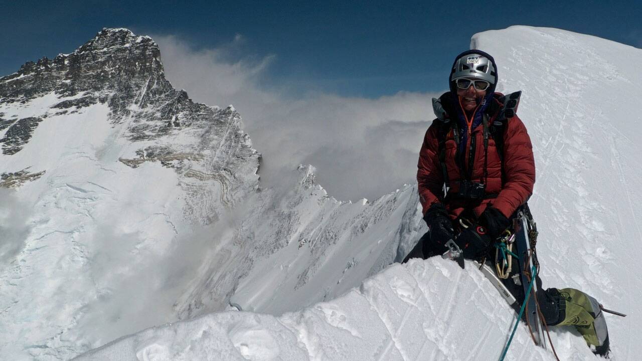 Gerlinde Kaltenbrunner am Nuptse. 