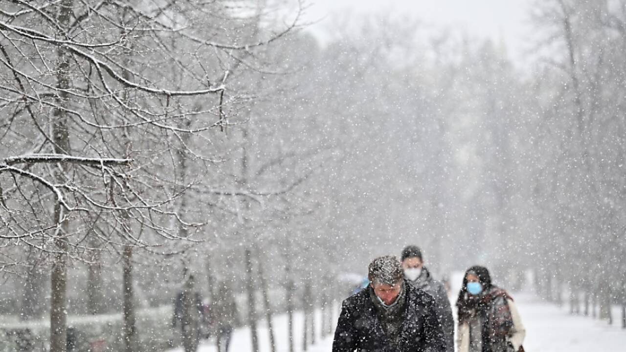 Schneefall in Madrid 