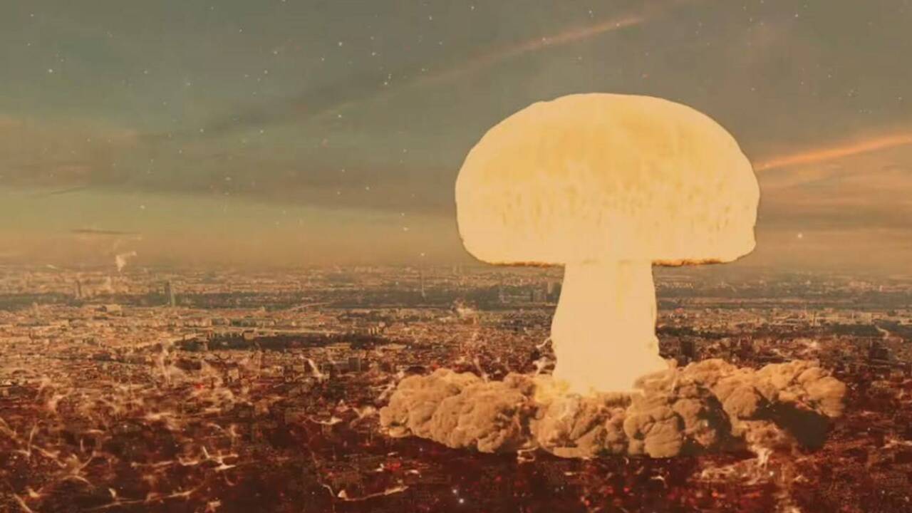 Apokalyptische Vision für die Bundeshauptstadt: Atompilz über Wien.  Apokalyptische Vision für die Bundeshauptstadt: Atompilz über Wien.