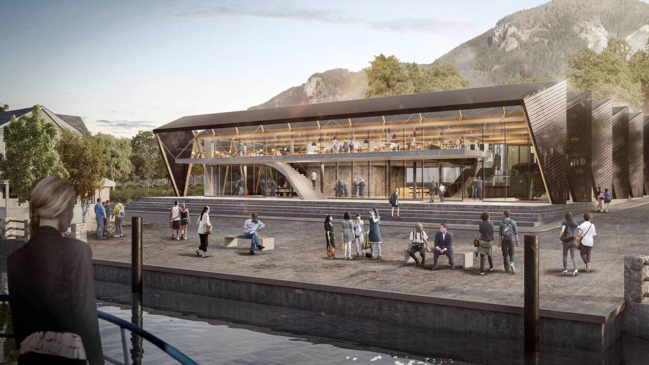 Die neue Talstation der Schafbergbahn. 