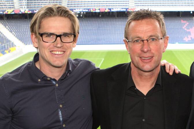 Christoph Freund und Ralf Rangnick im Jahr 2015.  
