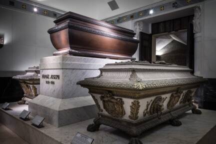 Die Kapuzinergruft am Neuen Markt in der Nähe der Wiener Hofburg. 