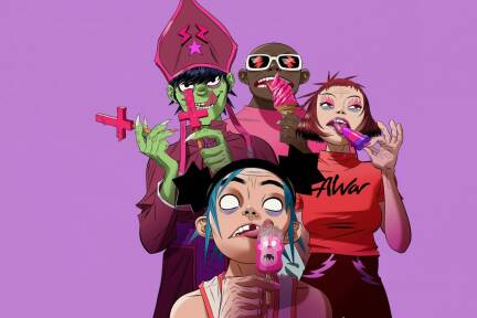 Die Comic–Band Gorillaz tanzt auf einem neuen Album durch die Welt. 