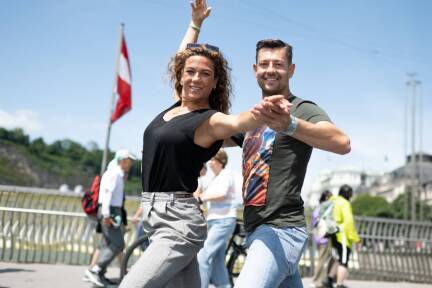 Beim Stadtfest im heurigen Sommer luden Manuela Stöckl und Florian Gschaider zum Mittanzen ein.  
