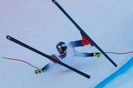 Aleksander Aamodt Kilde (NOR) zog sich bei seinem Sturz in Wengen im Jänner 2024 schwere Verletzungen zu. 