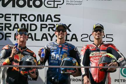 Das Siegerpodest der MotoGP in Sepang 