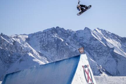 Eindruck von den Laax Open - Snowboard-Weltcupbewerb im Jänner 2025 