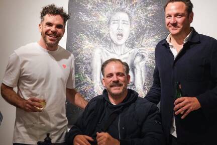 Künstler Wolfgang Mair alias Kowalski, Max Ruprecht und Michael Heitzinger (v. l.).  Bild: Mark Daniel Prohaska 