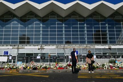 Blumen für die Opfer des Einsturzes 