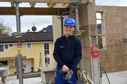 Höhenangst? Die wäre fehl am Platz. Hochbaulehrling David Kittl will hoch hinaus. 