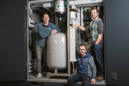 Laurenz Sutterlüty, David Riedl und Felix Neumann von EnerCube. 