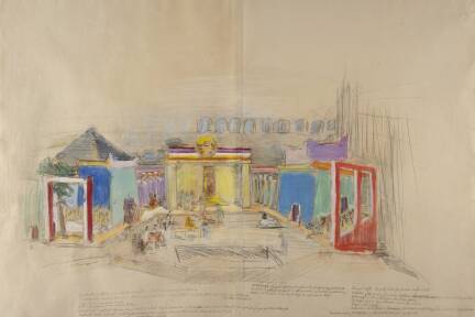 Ein Entwurf von Oskar Kokoschka für die „Zauberflöten“-Inszenierung bei den Salzburger Festspielen. 