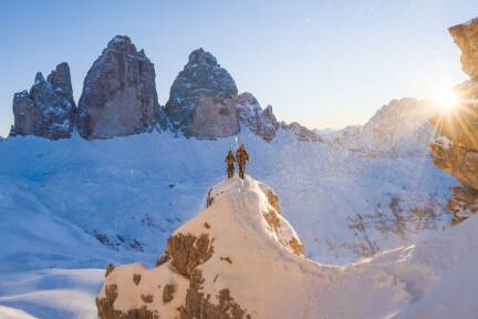 Marlies und Andi Czerny-Lattner vor den Drei Zinnen. 