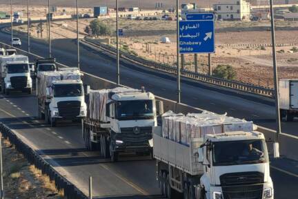 Lkw mit Hilfsgütern können in den Gazastreifen gelangen (Archivbild) 