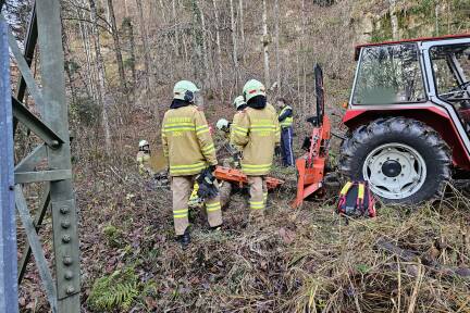 Bei einem Forstunfall in Adnet geriet ein Mann unter einen Baumstamm. 
