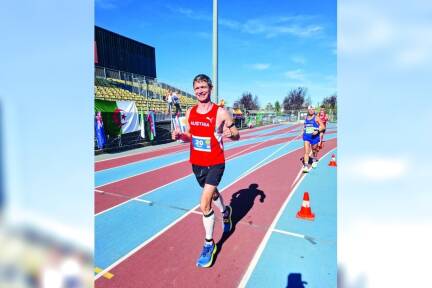 Langstreckenläufer Stefan Greiner bei der 24-Stunden-Straßenlauf-Weltmeisterschaft in Frankreich.  