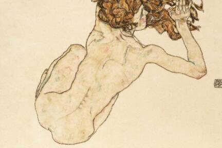 Egon Schiele: 'Kauernder Rückenakt' 